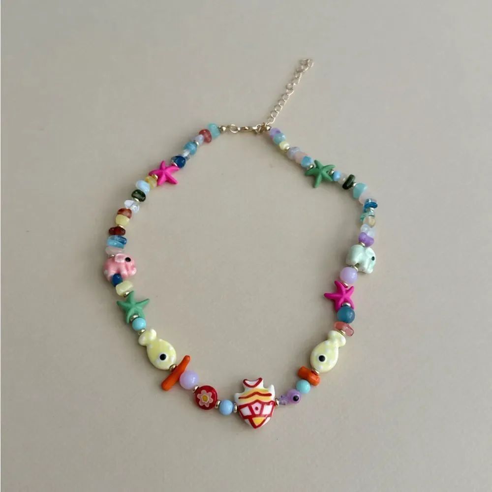 Beach Charm Beaded Necklace #2378